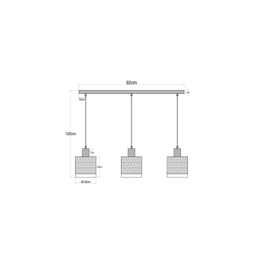 Globo - Люстра на тросі 3xE27/60W/230V