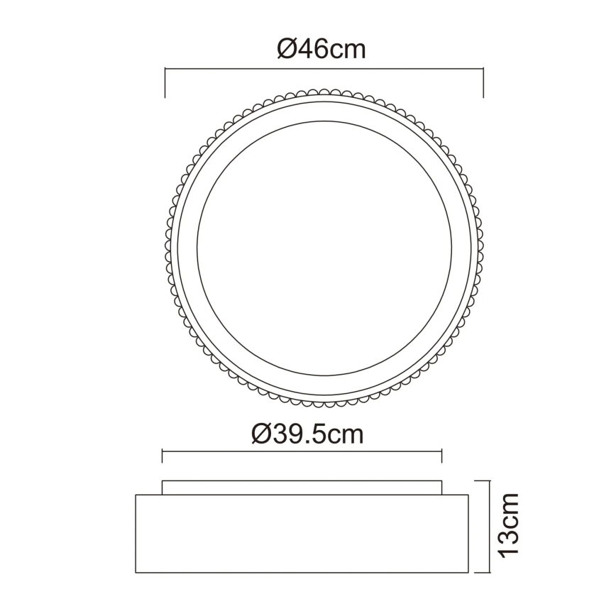 Globo - LED стельовий світильник LED/45W/230V 2700/4000/6000K діаметр 46 см чорний