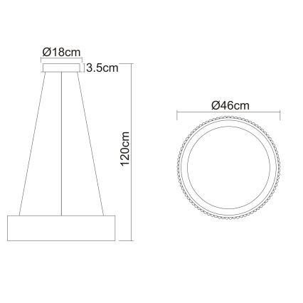 Globo - светодиодная подвесная люстра на тросе LED/45 Вт/230 В 2700/4000/6000K диам. 46 см белая