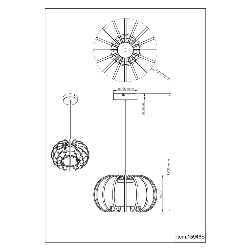 Globo - регульована LED-люстра на тросі LED/40W/230V 3000K