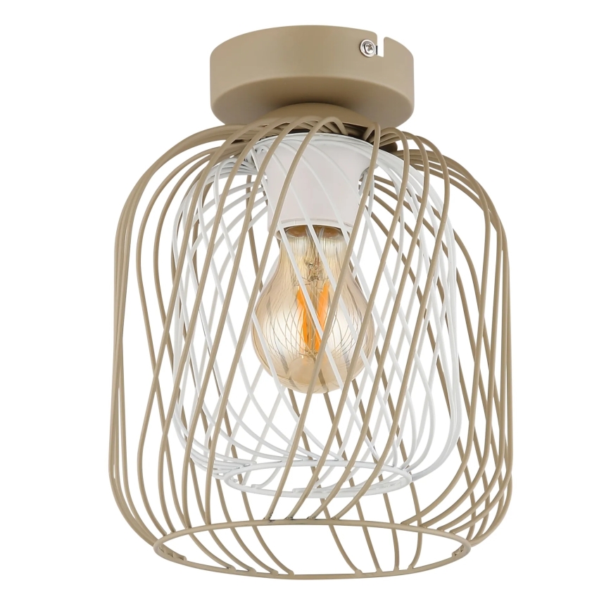 Globo - Потолочный светильник 1xE27/40W/230V Ø 18 см бежевый/белый