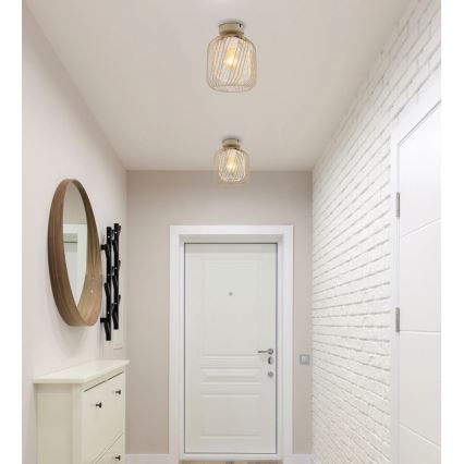 Globo - Стельний світильник 1xE27/40W/230V, діаметр 18 см, бежевий/білий