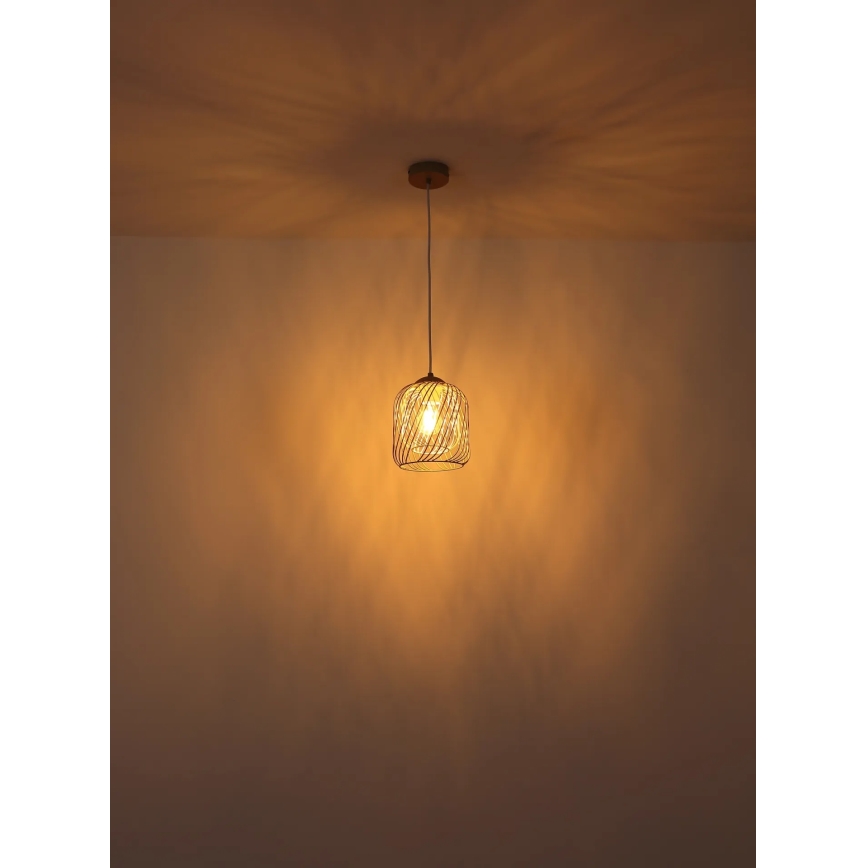 Globo - Подвесная люстра на тросе 1xE27/40W/230V, Ø 18 см, бежевая/белая