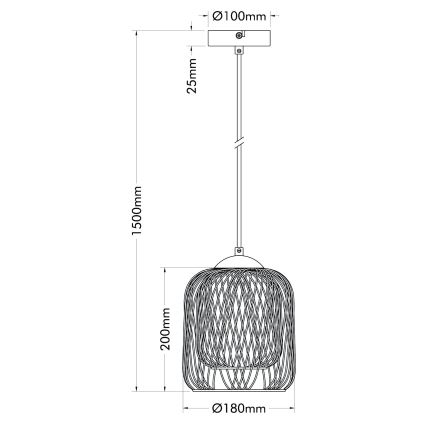 Globo - Подвесная люстра на тросе 1xE27/40W/230V, Ø 18 см, бежевая/белая