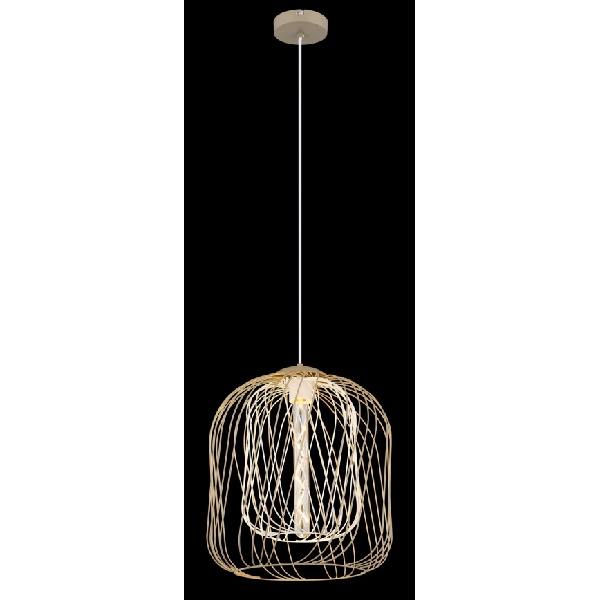 Globo - люстра на шнурі 1xE27/40W/230V діаметр 35 см бежевий/білий