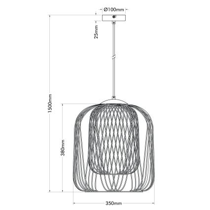 Globo - люстра на шнурі 1xE27/40W/230V діаметр 35 см бежевий/білий