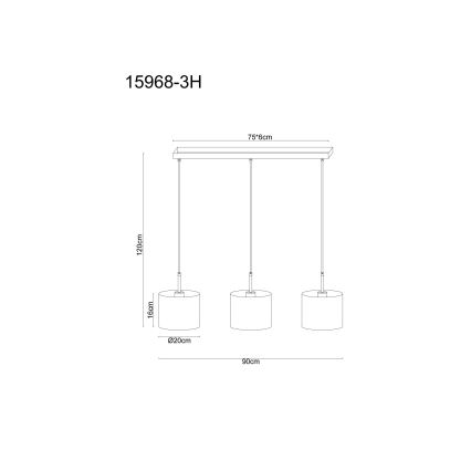 Globo - Подвесная люстра на тросе 3xE27/40W/230V
