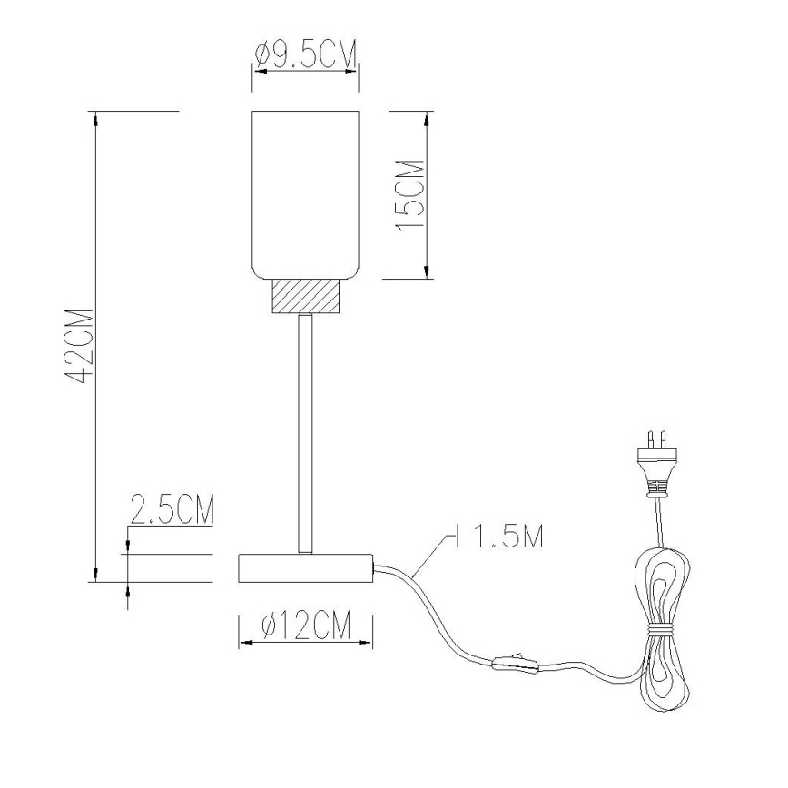 Globo - Настольная лампа 1xE27/60W/230V черная/белая