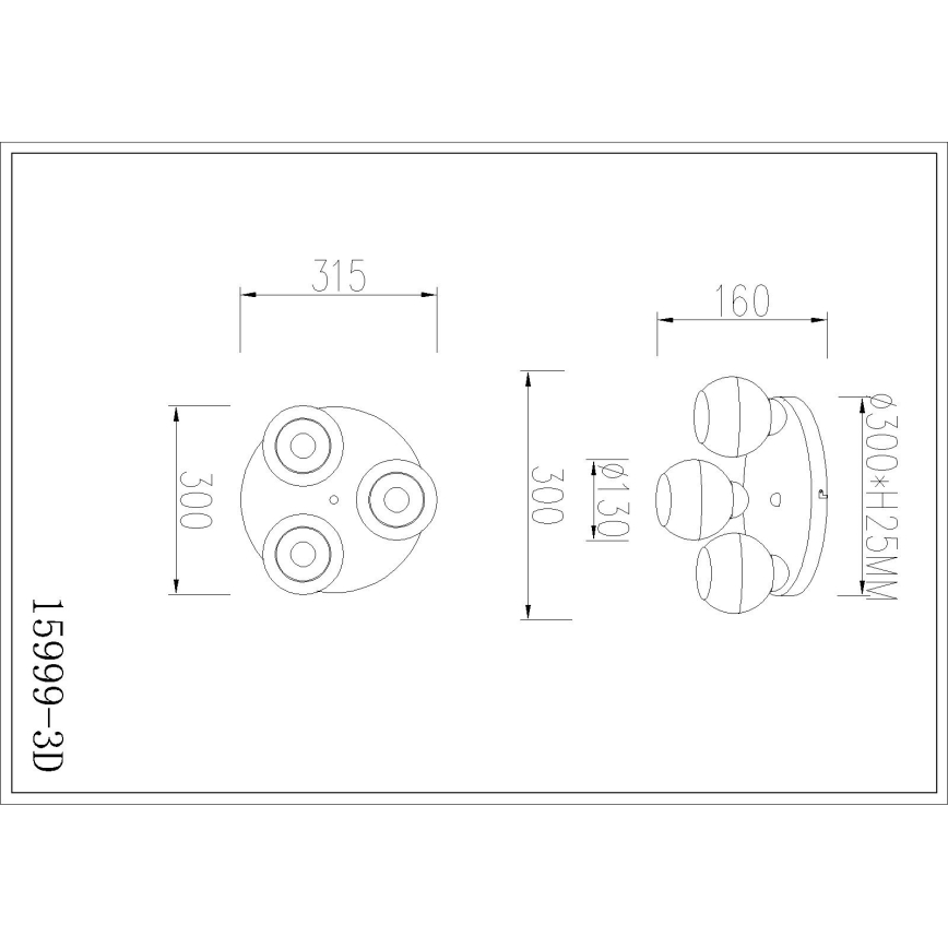 Globo - Стельовий світильник 3xE27/60W/230V, діам. 31,5 см