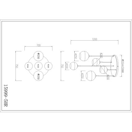 Globo - Підвісна люстра на тросі 5xE27/60W/230V