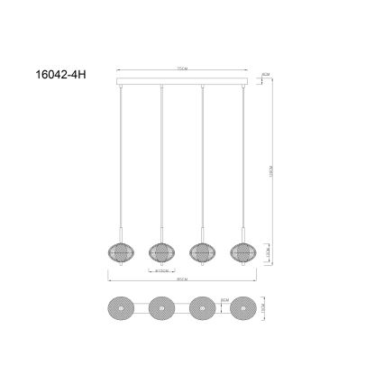 Globo - Світлодіодна підвісна люстра 4xLED/5,75W/230V 3000/4500/6500K