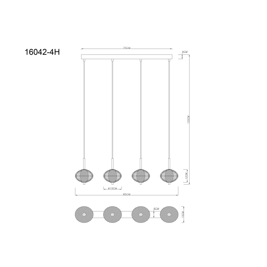 Globo - Світлодіодна підвісна люстра 4xLED/5,75W/230V 3000/4500/6500K