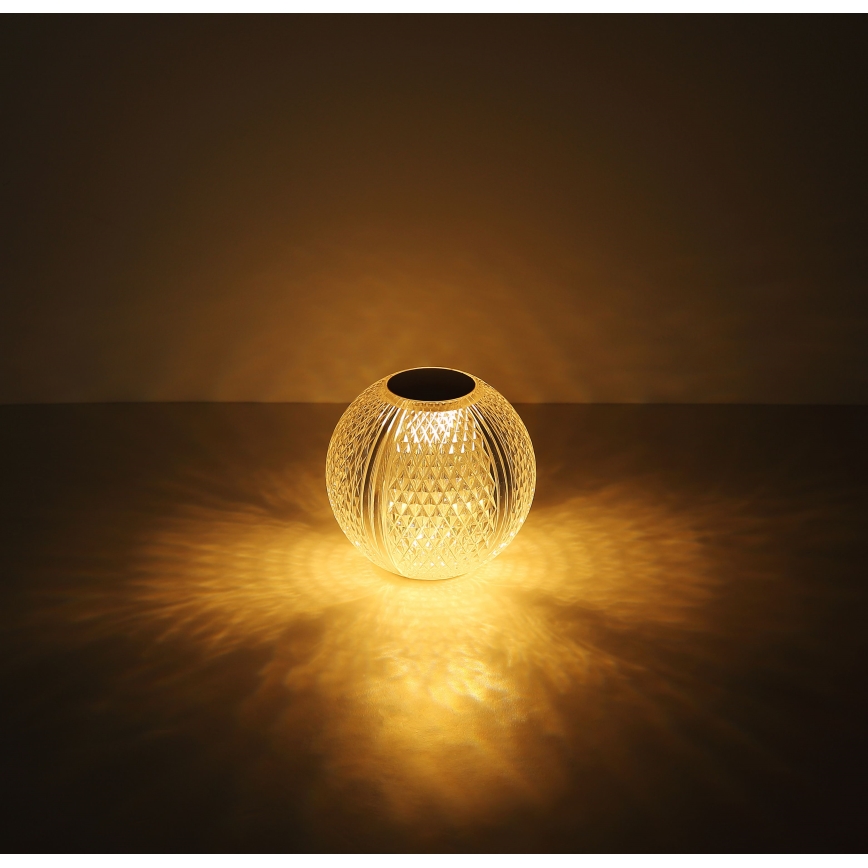 Globo - Сенсорна настільна LED лампа з регулюванням яскравості LED/2W/5V 1200 mAh USB прозорий