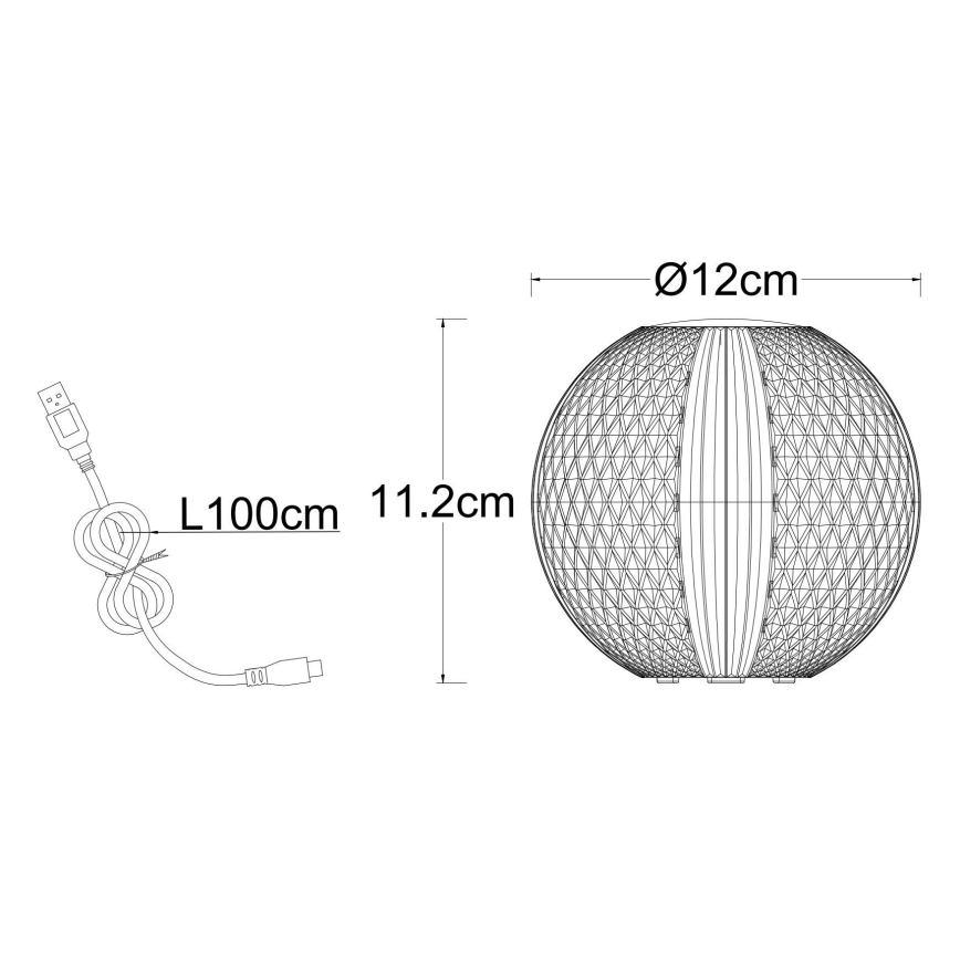 Globo - Сенсорна настільна LED лампа з регулюванням яскравості LED/2W/5V 1200 mAh USB прозорий