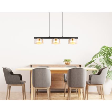 Globo - Світлодіодна підвісна люстра 3xGX53/6W/230V димчастий/коричневий