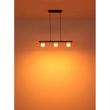 Globo - Світлодіодна підвісна люстра 3xGX53/6W/230V димчастий/коричневий