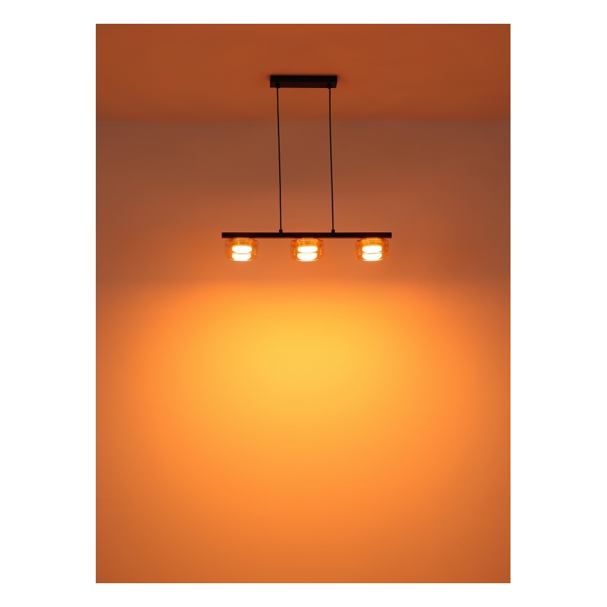 Globo - Світлодіодна підвісна люстра 3xGX53/6W/230V димчастий/коричневий