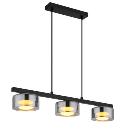 Globo - Светодиодная подвесная люстра 3xGX53/6W/230V дымчатый/черный
