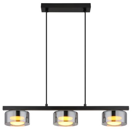 Globo - Светодиодная подвесная люстра 3xGX53/6W/230V дымчатый/черный