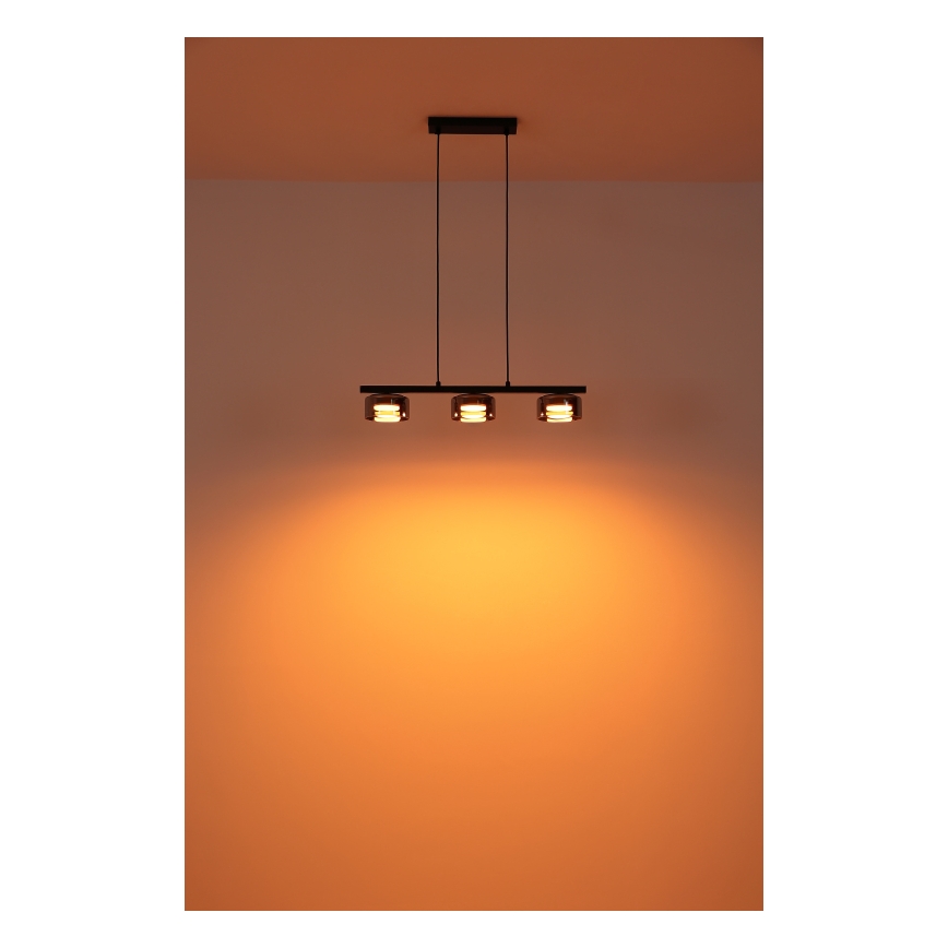 Globo - Светодиодная подвесная люстра 3xGX53/6W/230V дымчатый/черный