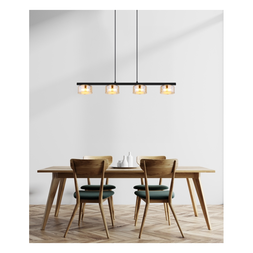 Globo - Світлодіодна підвісна люстра 4xGX53/6W/230V димчастий/коричневий