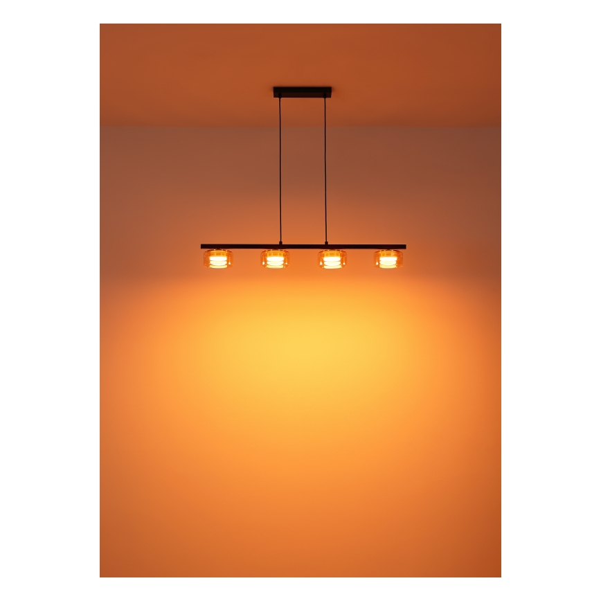 Globo - Світлодіодна підвісна люстра 4xGX53/6W/230V димчастий/коричневий