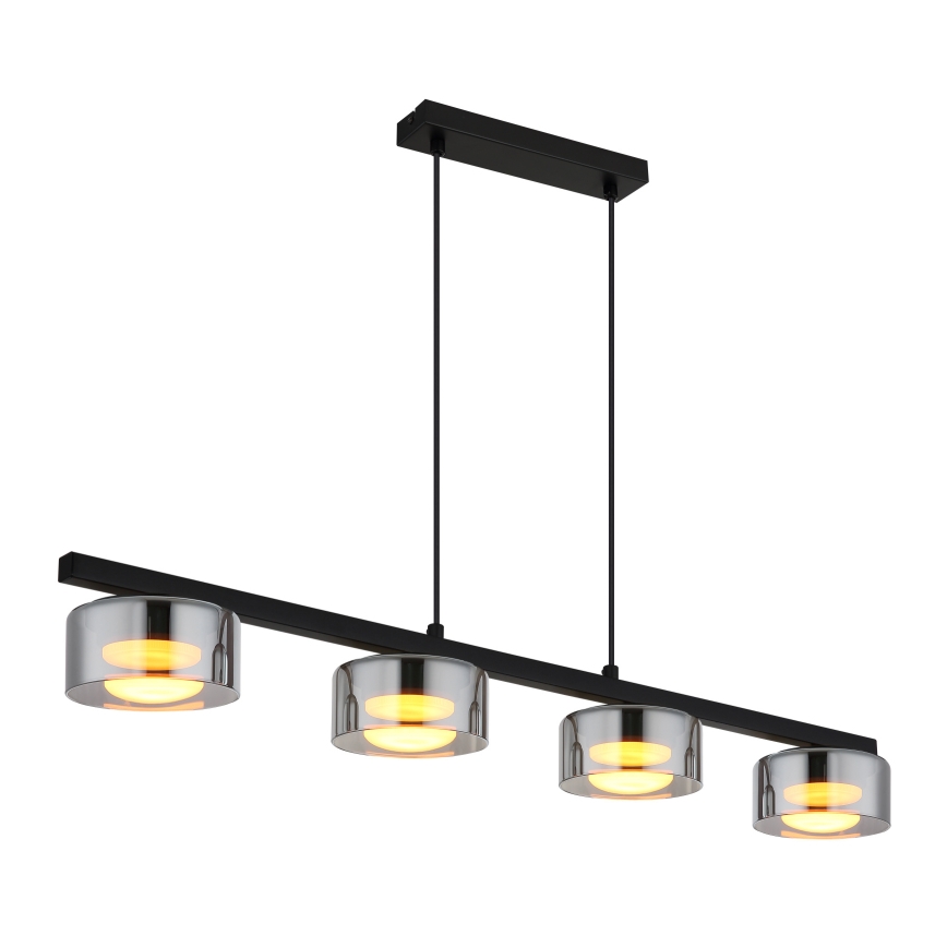 Globo - Світлодіодна підвісна люстра 4xGX53/6W/230V димчастий/чорний