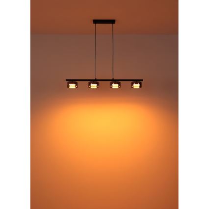Globo - Світлодіодна підвісна люстра 4xGX53/6W/230V димчастий/чорний