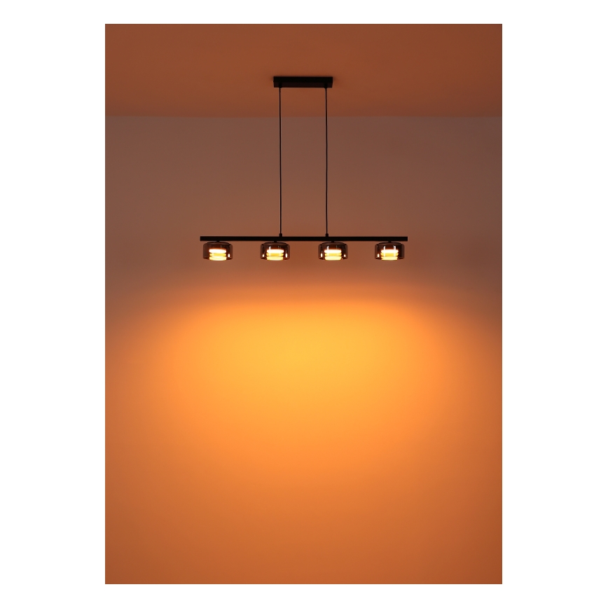 Globo - Світлодіодна підвісна люстра 4xGX53/6W/230V димчастий/чорний