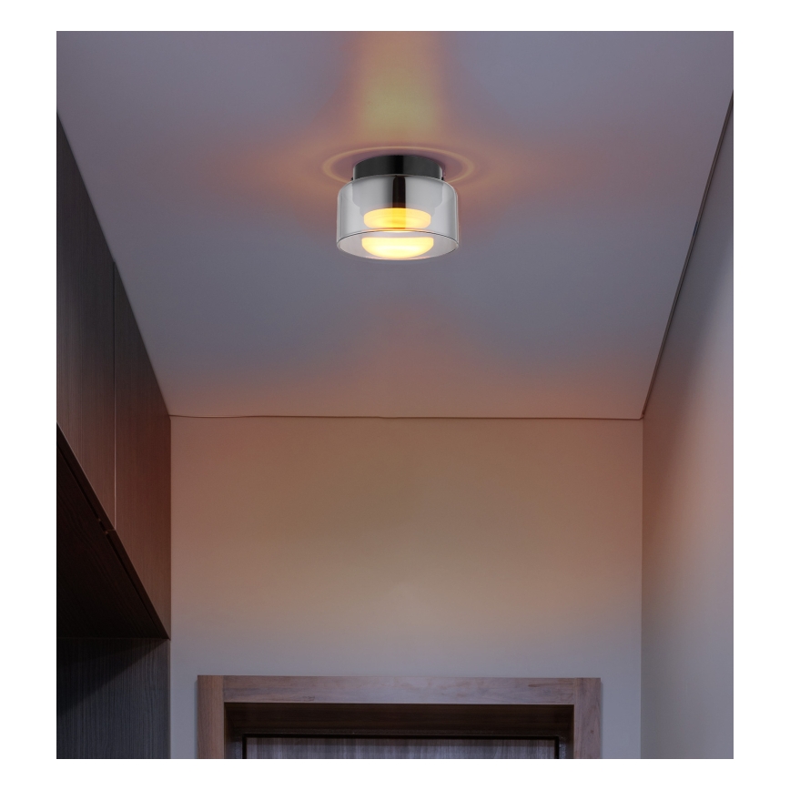 Globo - Стельовий LED світильник 1xGX53/6W/230V діаметр 13 см димчастий/чорний