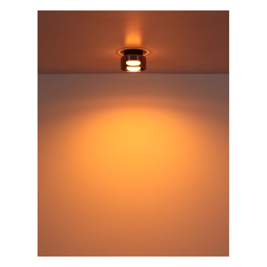 Globo - Стельовий LED світильник 1xGX53/6W/230V діаметр 13 см димчастий/чорний