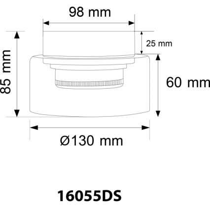 Globo - Стельовий LED світильник 1xGX53/6W/230V діаметр 13 см димчастий/чорний