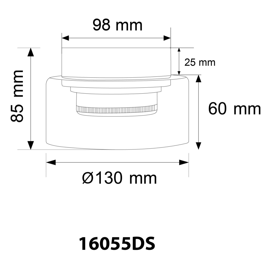 Globo - Стельовий LED світильник 1xGX53/6W/230V діаметр 13 см димчастий/чорний
