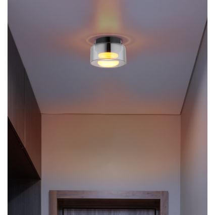 Globo - Стельовий LED світильник 1xGX53/6W/230V діаметр 13 см димчастий/чорний