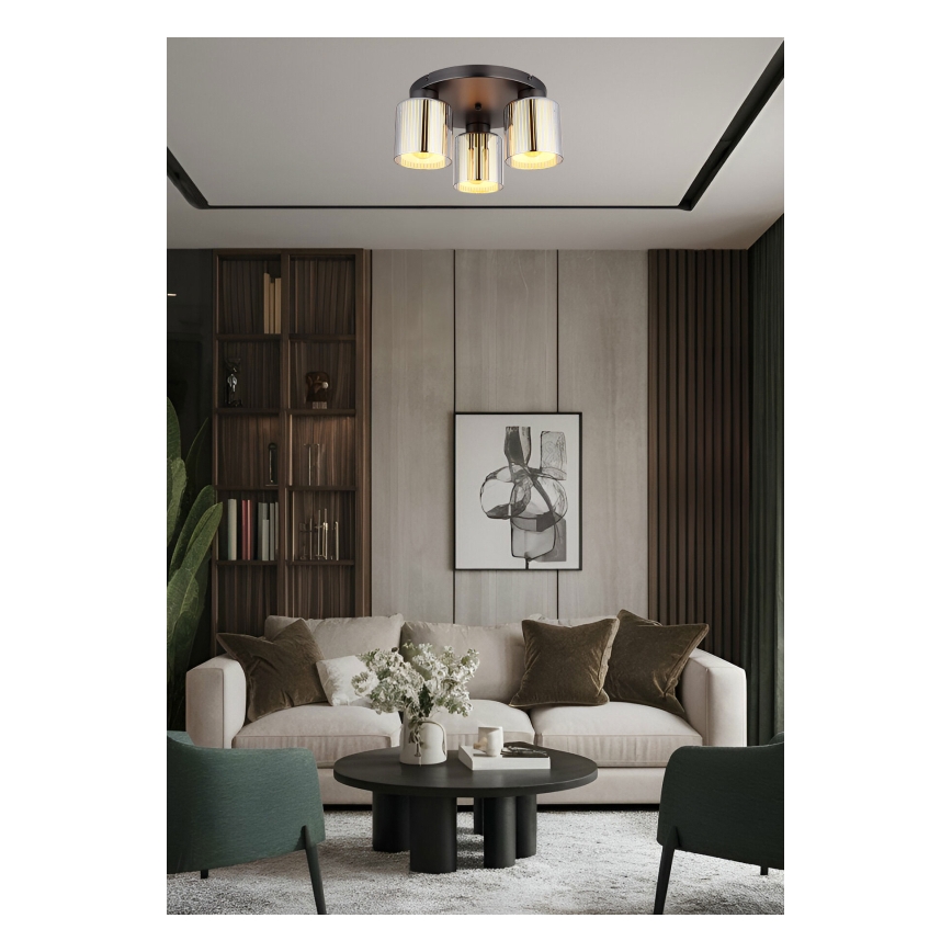 Globo - Потолочный светильник 3xE27/60W/230V, полированный хром, диаметр 34,5 см