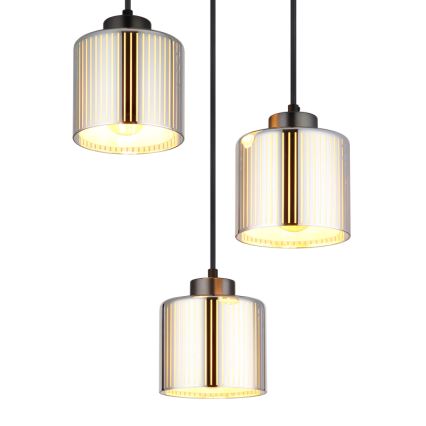 Globo - Підвісна люстра 3xE27/60W/230V глянцевий хром діаметр 33 см