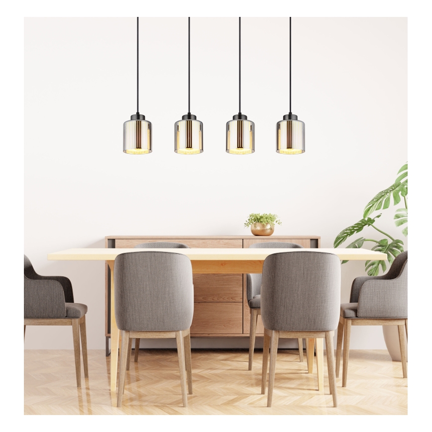 Globo - Підвісна люстра 4xE27/60W/230V глянцевий хром