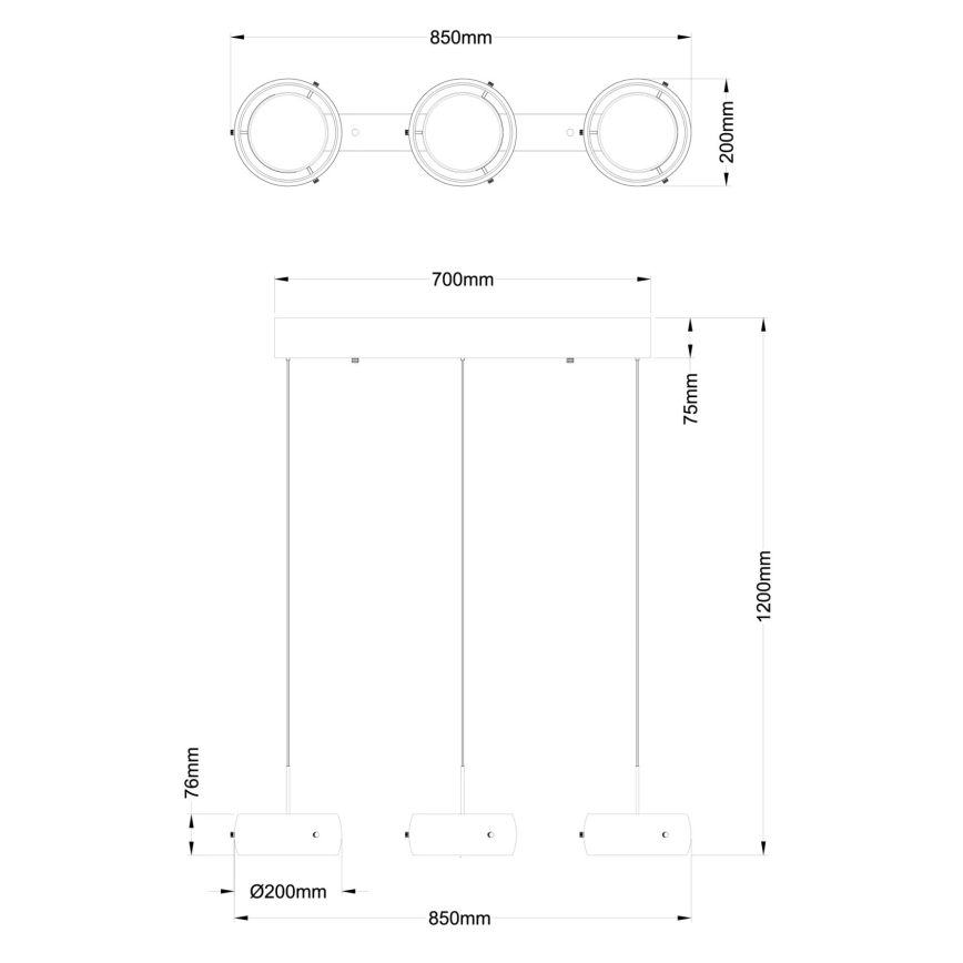 Globo - підвісна LED-люстра на тросі LED/30W/230V 3000K