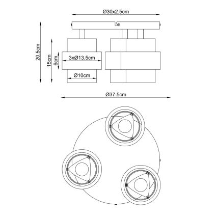 Globo - Накладна стельова люстра 3xE27/40W/230V