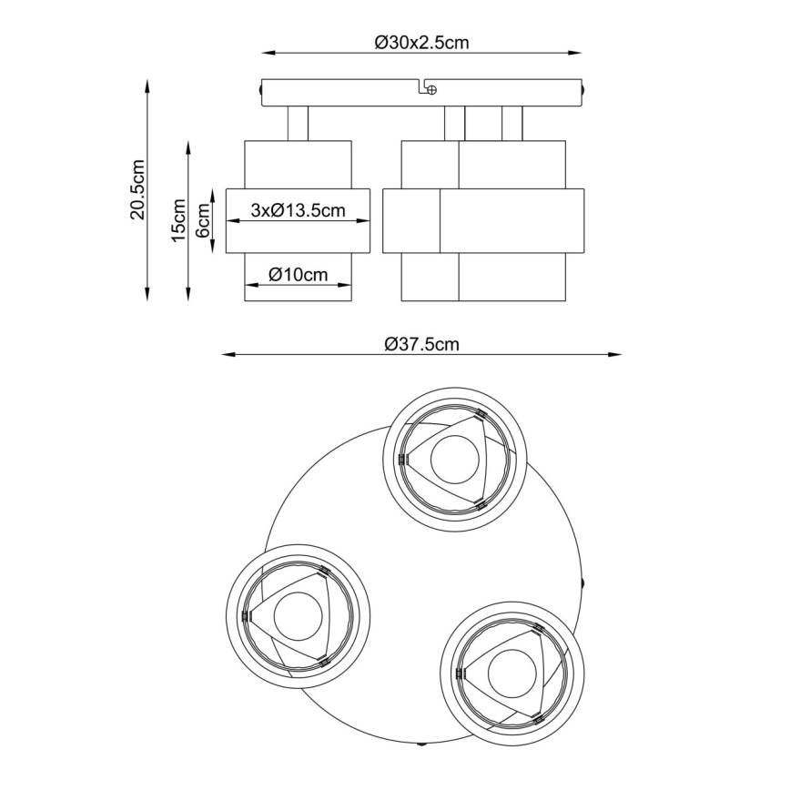 Globo - Накладна стельова люстра 3xE27/40W/230V