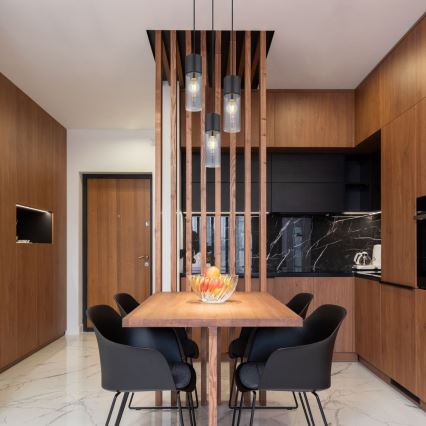 Globo - Люстра на тросі 3xE27/25W/230V діам. 30 см чорна