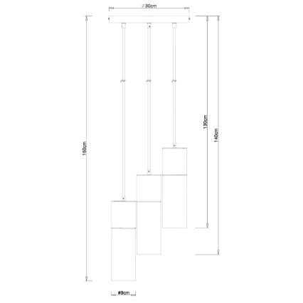 Globo - Подвесная люстра 3xE27/25W/230V диаметр 30 см черный