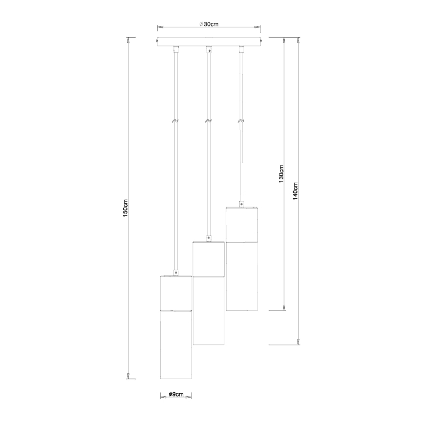 Globo - Подвесная люстра 3xE27/25W/230V диаметр 30 см черный