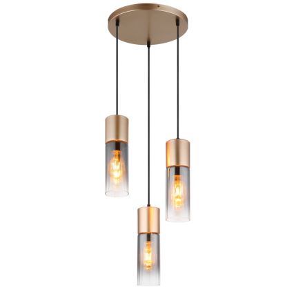 Globo - Підвісна люстра 3xE27/25W/230V бронзовий діаметр 34 см