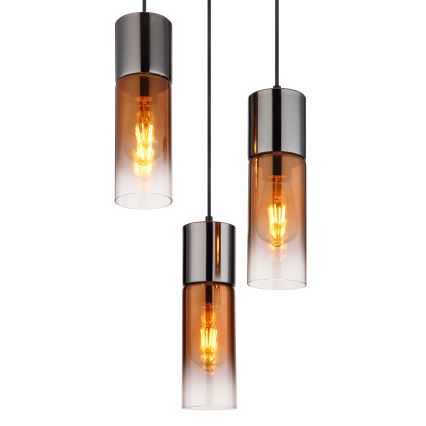 Globo - Підвісна люстра 3xE27/25W/230V чорний/мідний