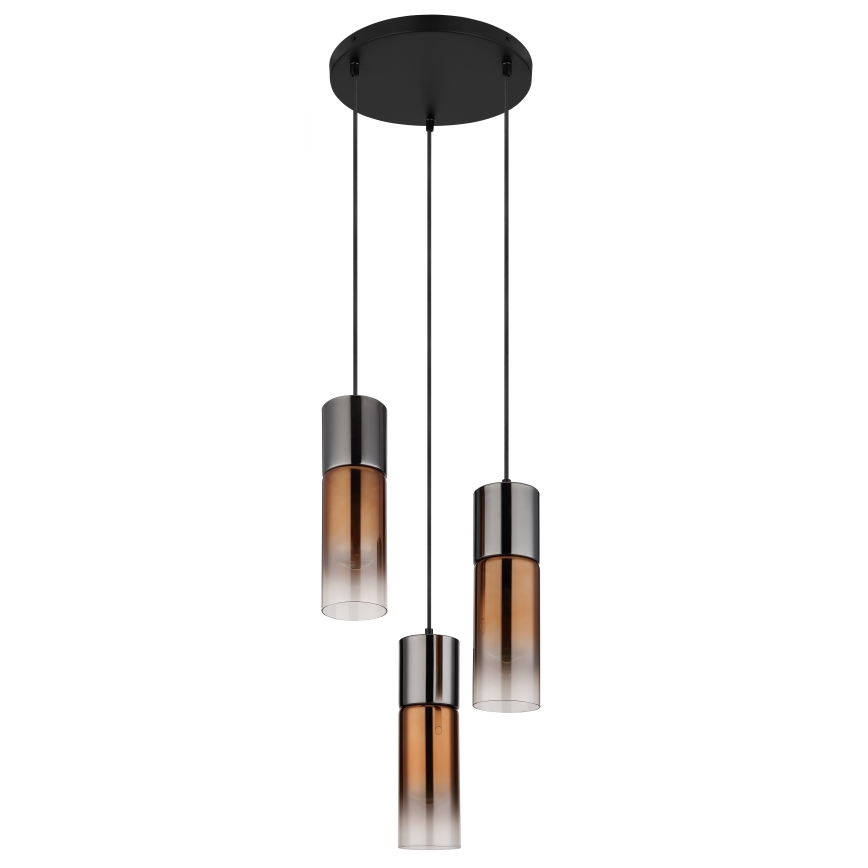 Globo - Подвесная люстра 3xE27/25W/230V черный/медный