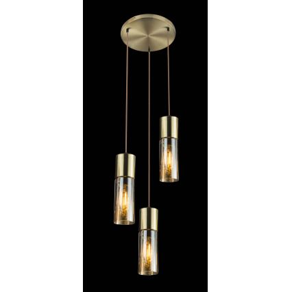 Globo - Подвесная люстра 3xE27/25W/230V диаметр 30 см латунь