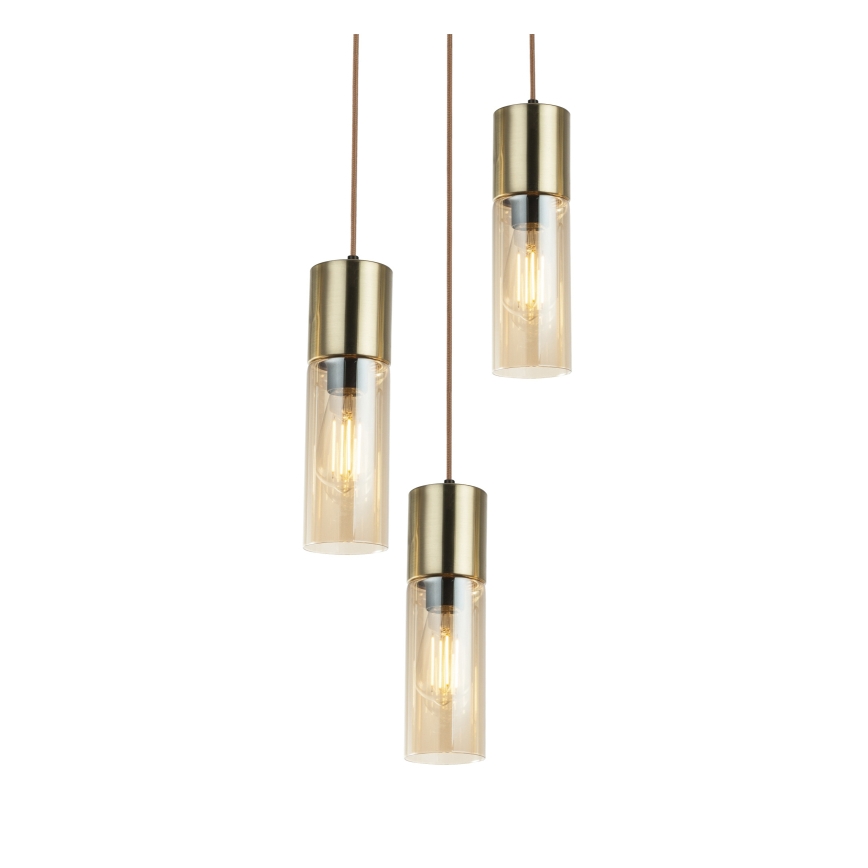 Globo - Подвесная люстра 3xE27/25W/230V диаметр 30 см латунь