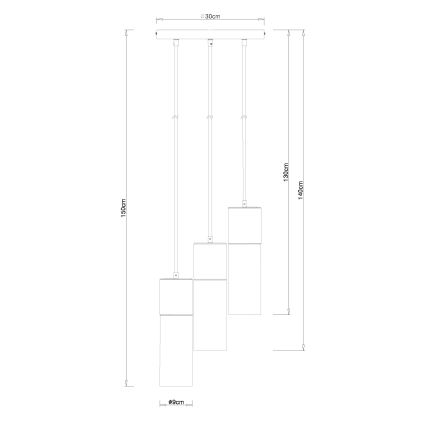 Globo - Підвісна люстра 3xE27/25W/230V діаметр 30 см матовий хром