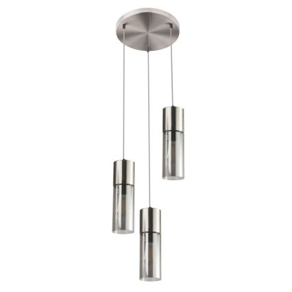 Globo - Подвесная люстра 3xE27/25W/230V диаметр 30 см матовый хром